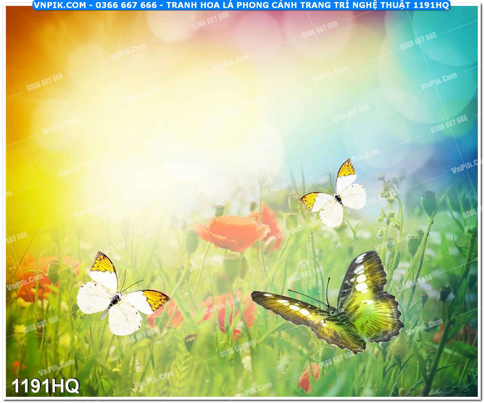 Tranh hoa lá phong cảnh trang trí nghệ thuật 1191HQ