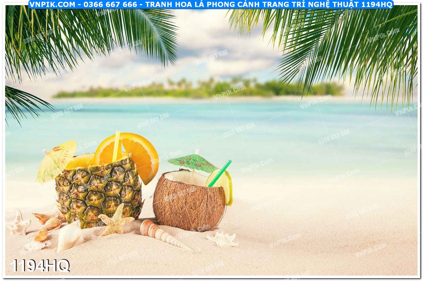Tranh hoa lá phong cảnh trang trí nghệ thuật 1194HQ