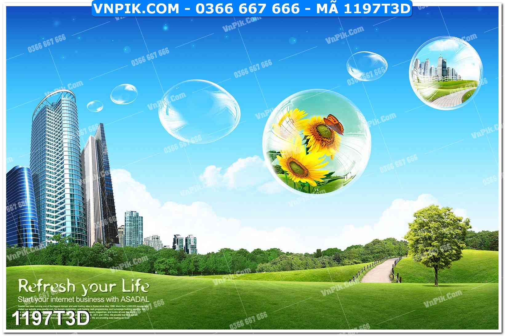 Trah Treo Tường – Tranh 3D Hiện Đại 1197T3D
