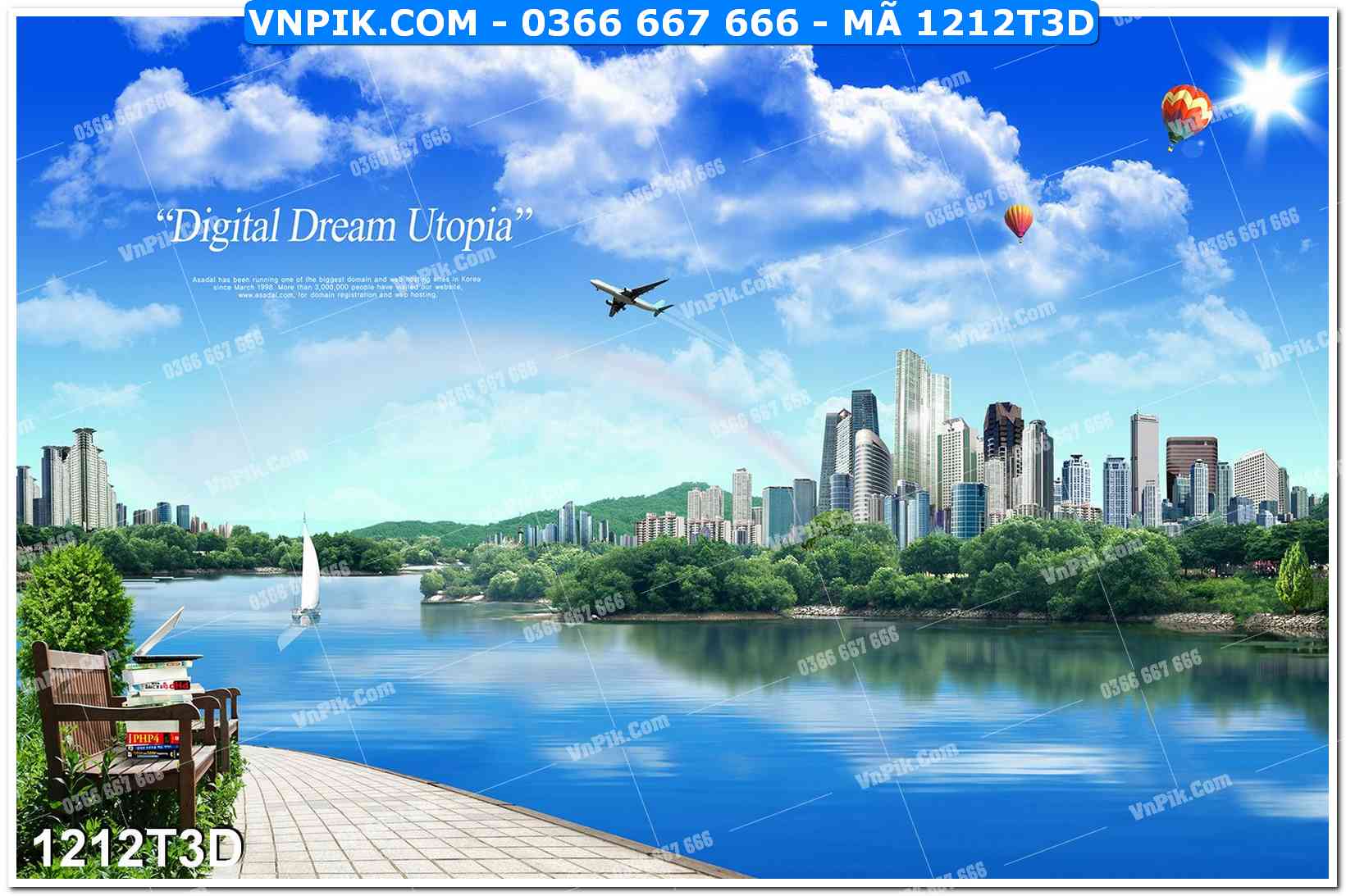 Trah Treo Tường – Tranh 3D Hiện Đại 1212T3D