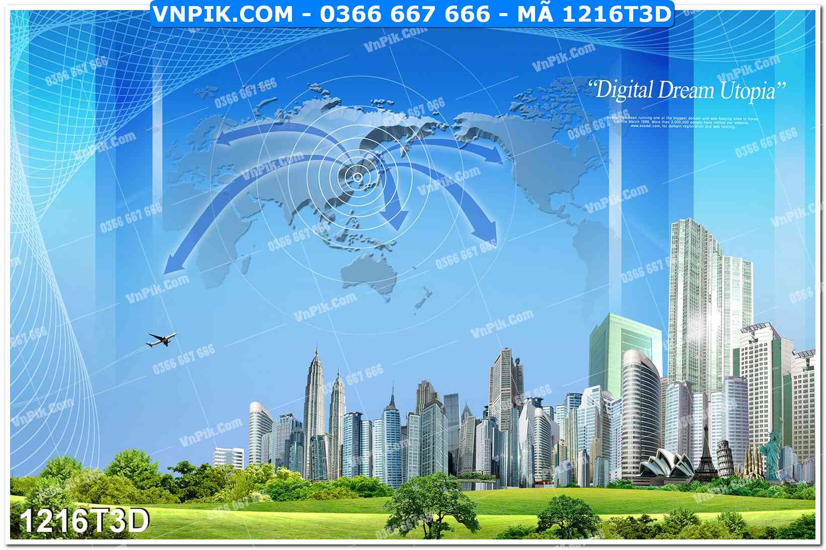 Trah Treo Tường – Tranh 3D Hiện Đại 1216T3D