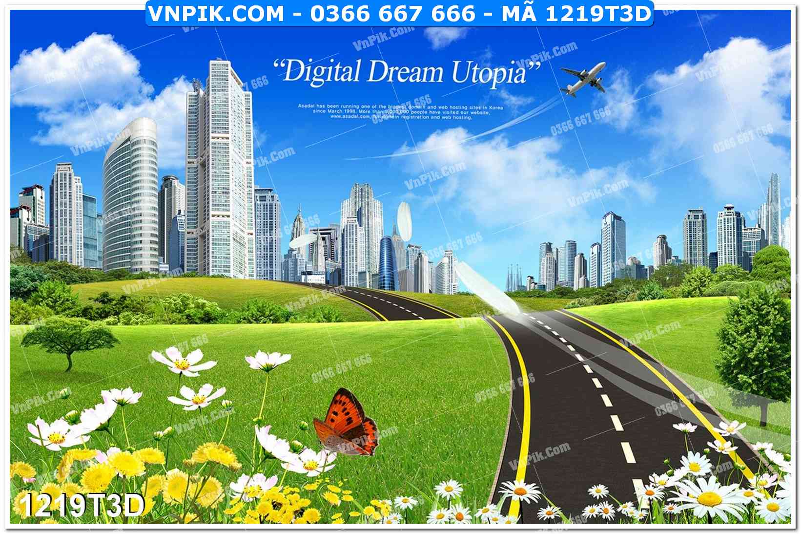 Trah Treo Tường – Tranh 3D Hiện Đại 1219T3D
