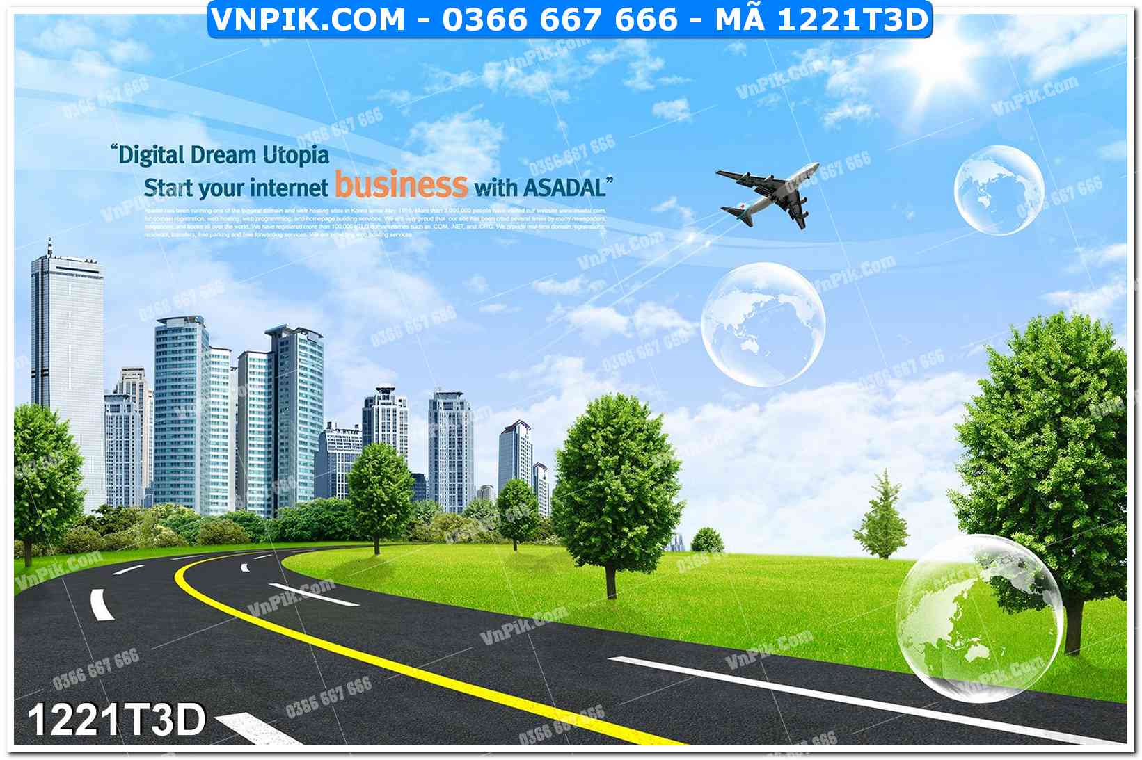 Trah Treo Tường – Tranh 3D Hiện Đại 1221T3D