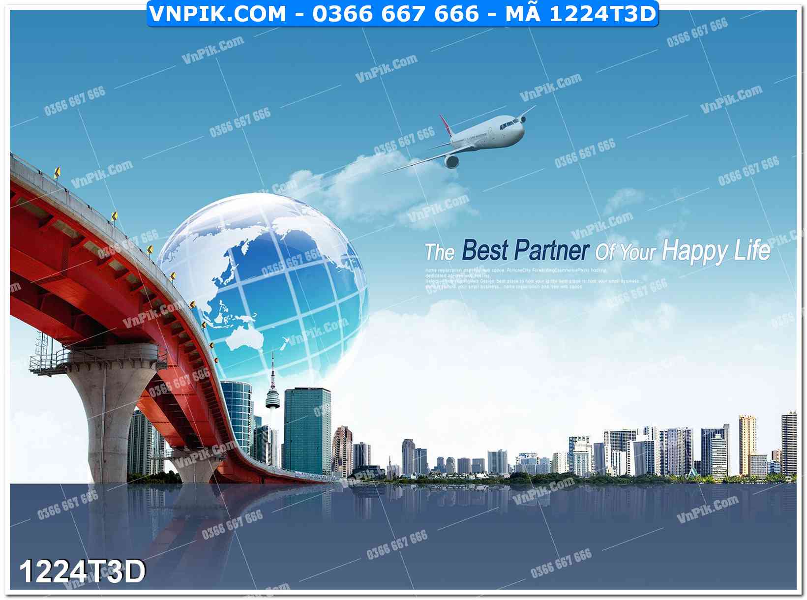 Trah Treo Tường – Tranh 3D Hiện Đại 1224T3D