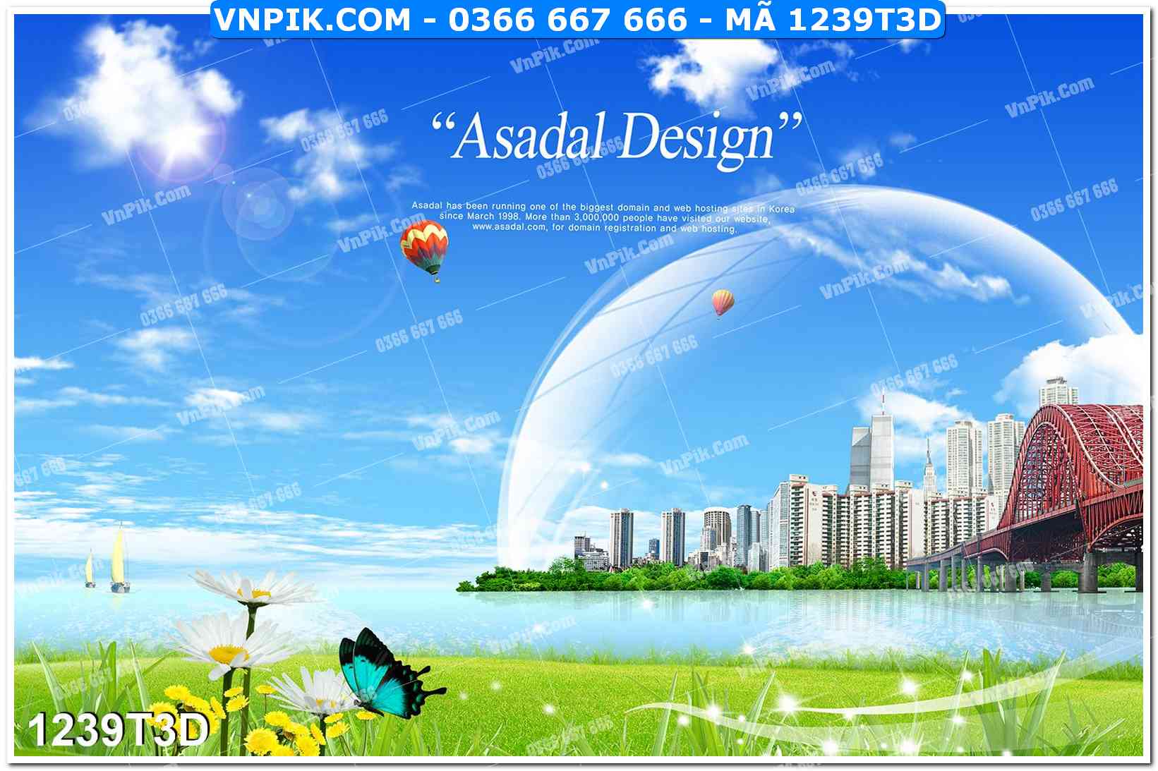Trah Treo Tường – Tranh 3D Hiện Đại 1239T3D