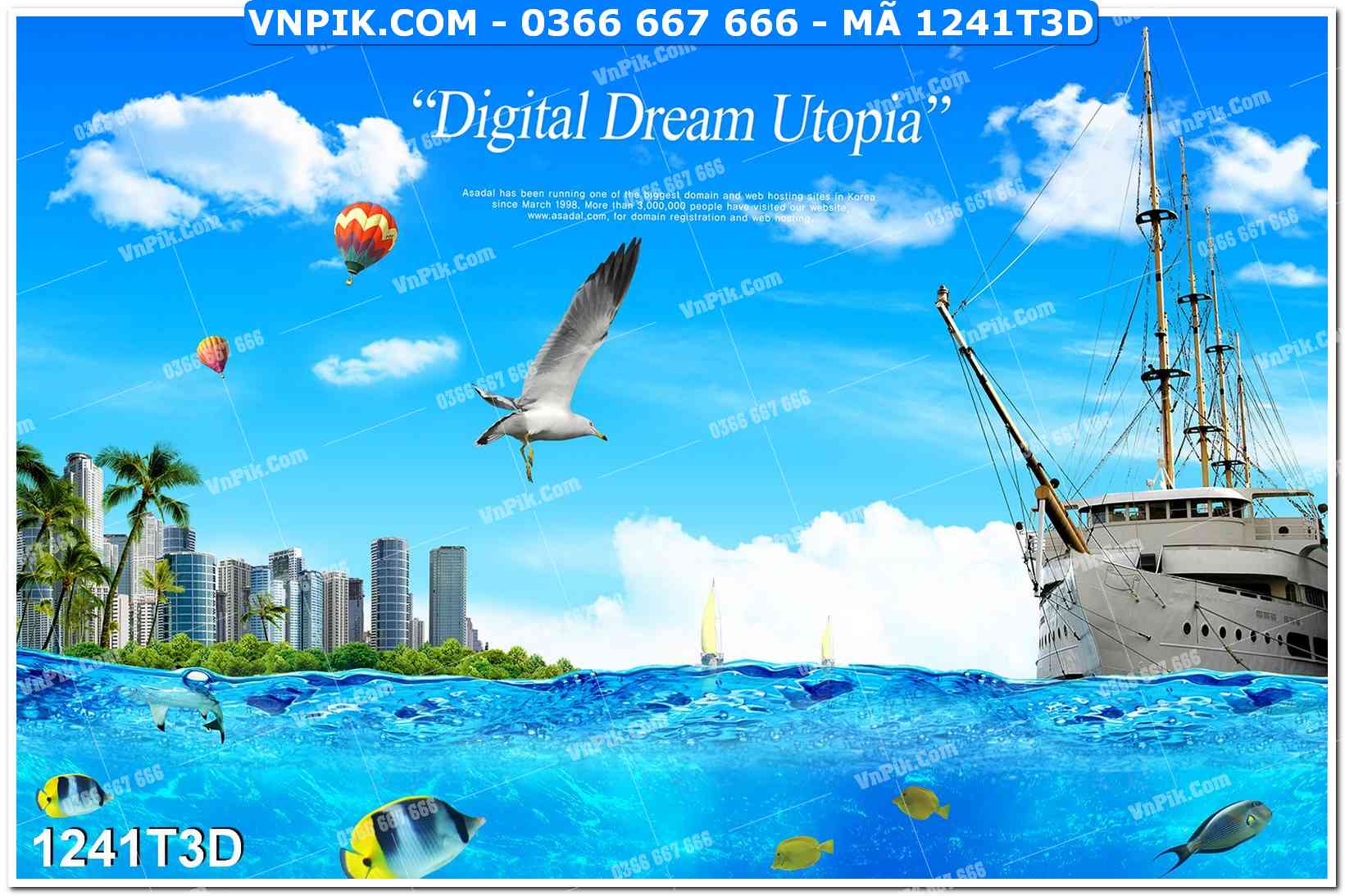 Trah Treo Tường – Tranh 3D Hiện Đại 1241T3D