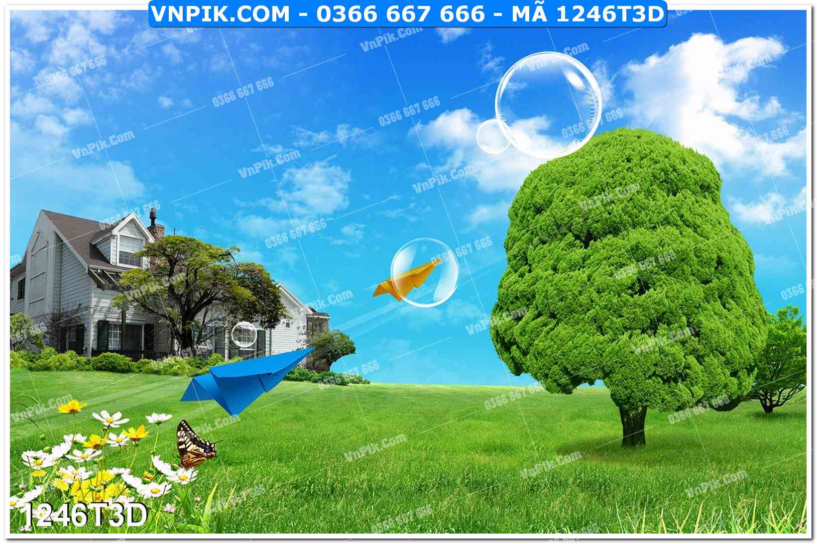 Trah Treo Tường – Tranh 3D Hiện Đại 1246T3D