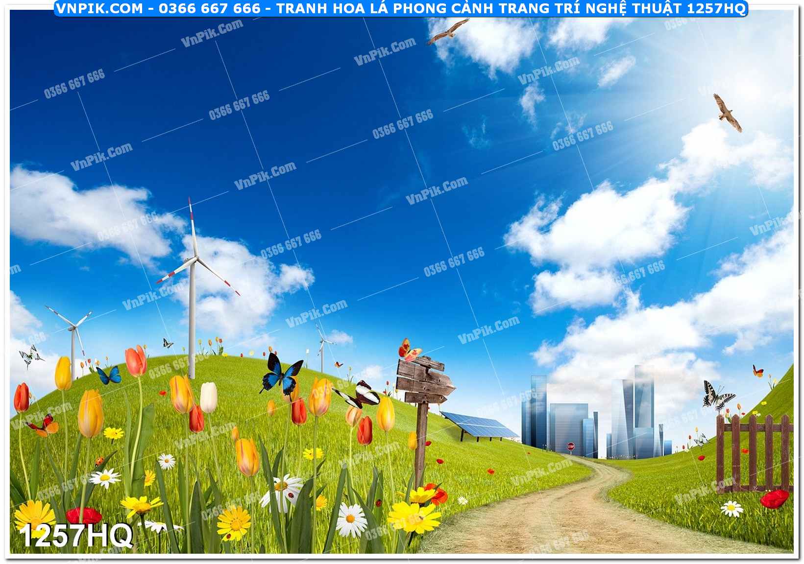Tranh hoa lá phong cảnh trang trí nghệ thuật 1257HQ