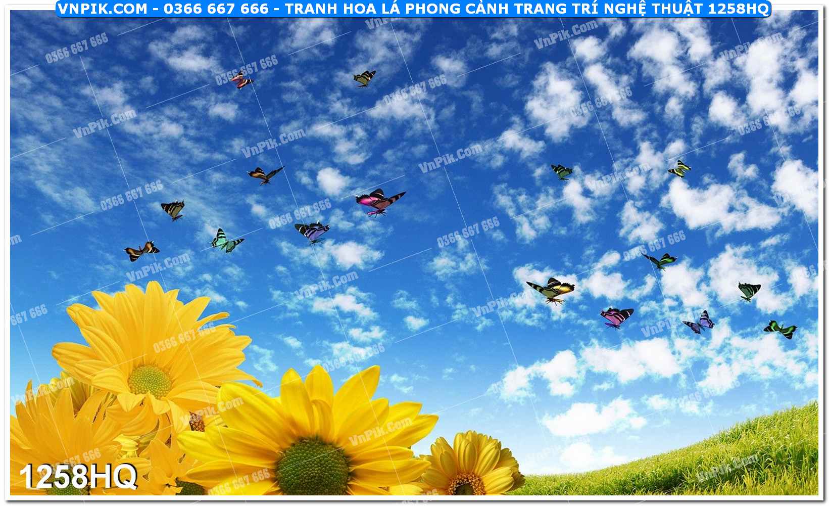 Tranh hoa lá phong cảnh trang trí nghệ thuật 1258HQ