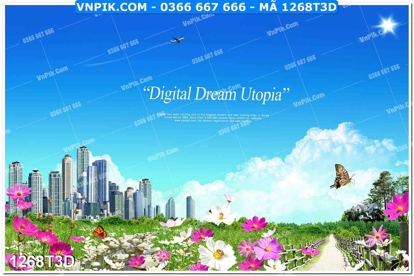 Trah Treo Tường – Tranh 3D Hiện Đại 1268T3D