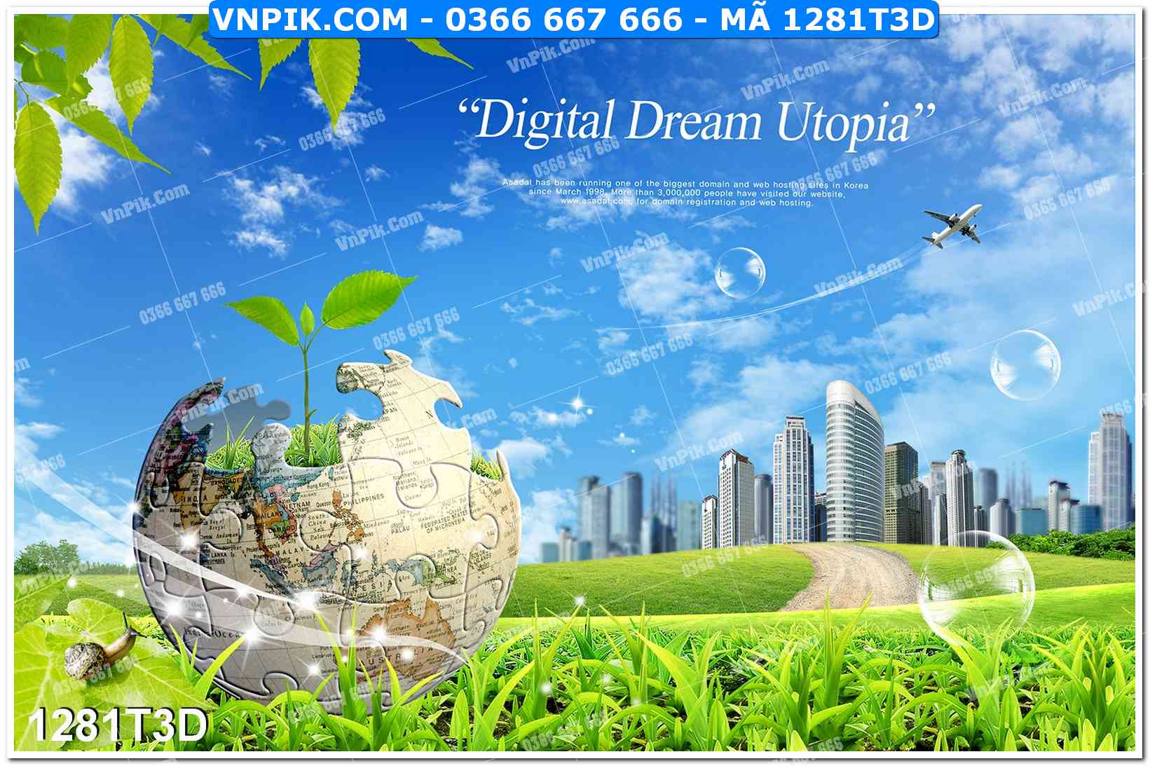Trah Treo Tường – Tranh 3D Hiện Đại 1281T3D
