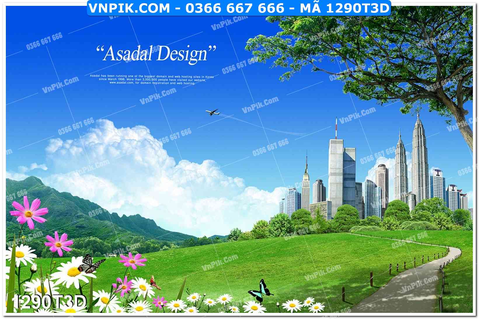 Trah Treo Tường – Tranh 3D Hiện Đại 1290T3D