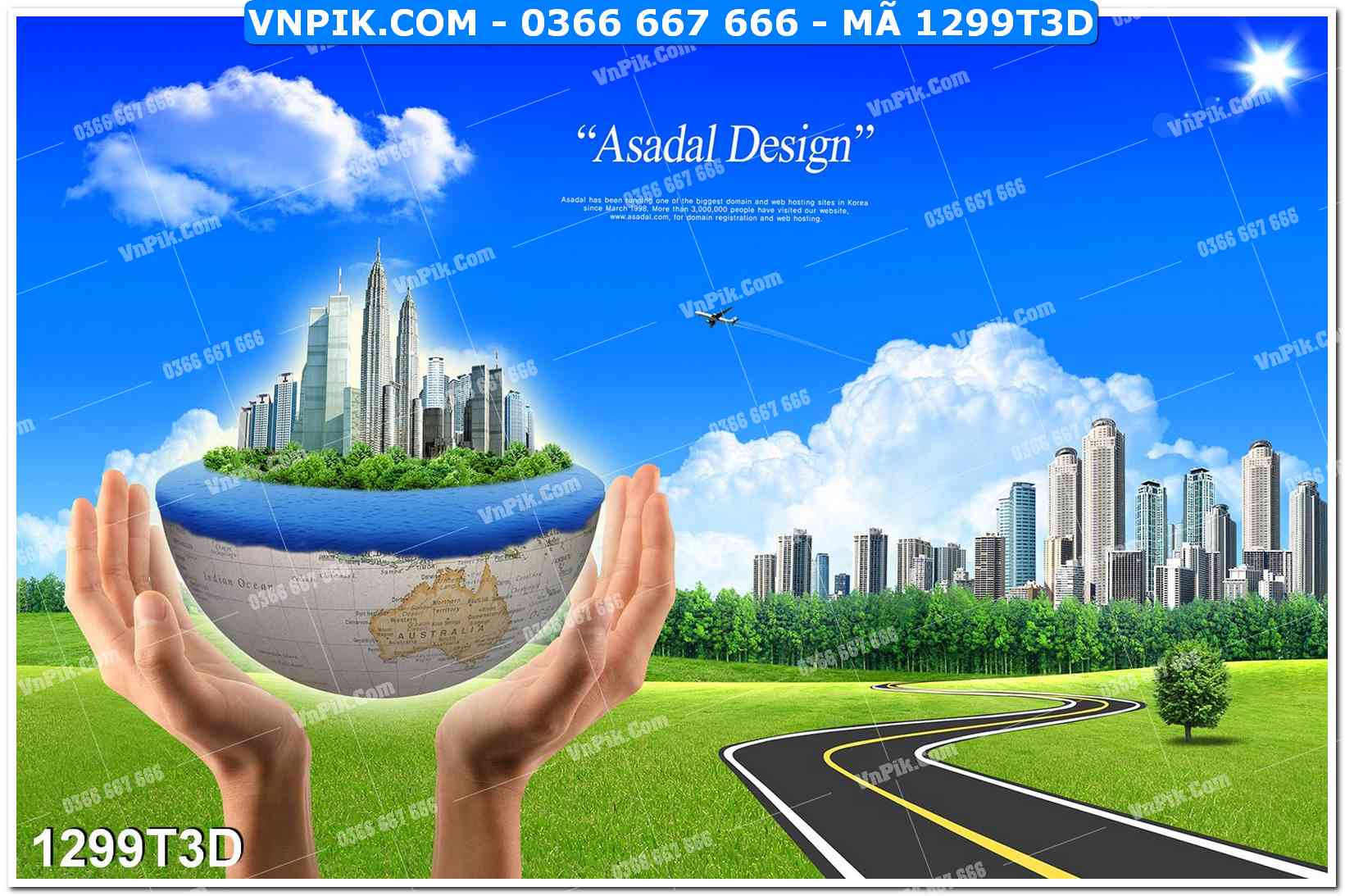 Trah Treo Tường – Tranh 3D Hiện Đại 1299T3D