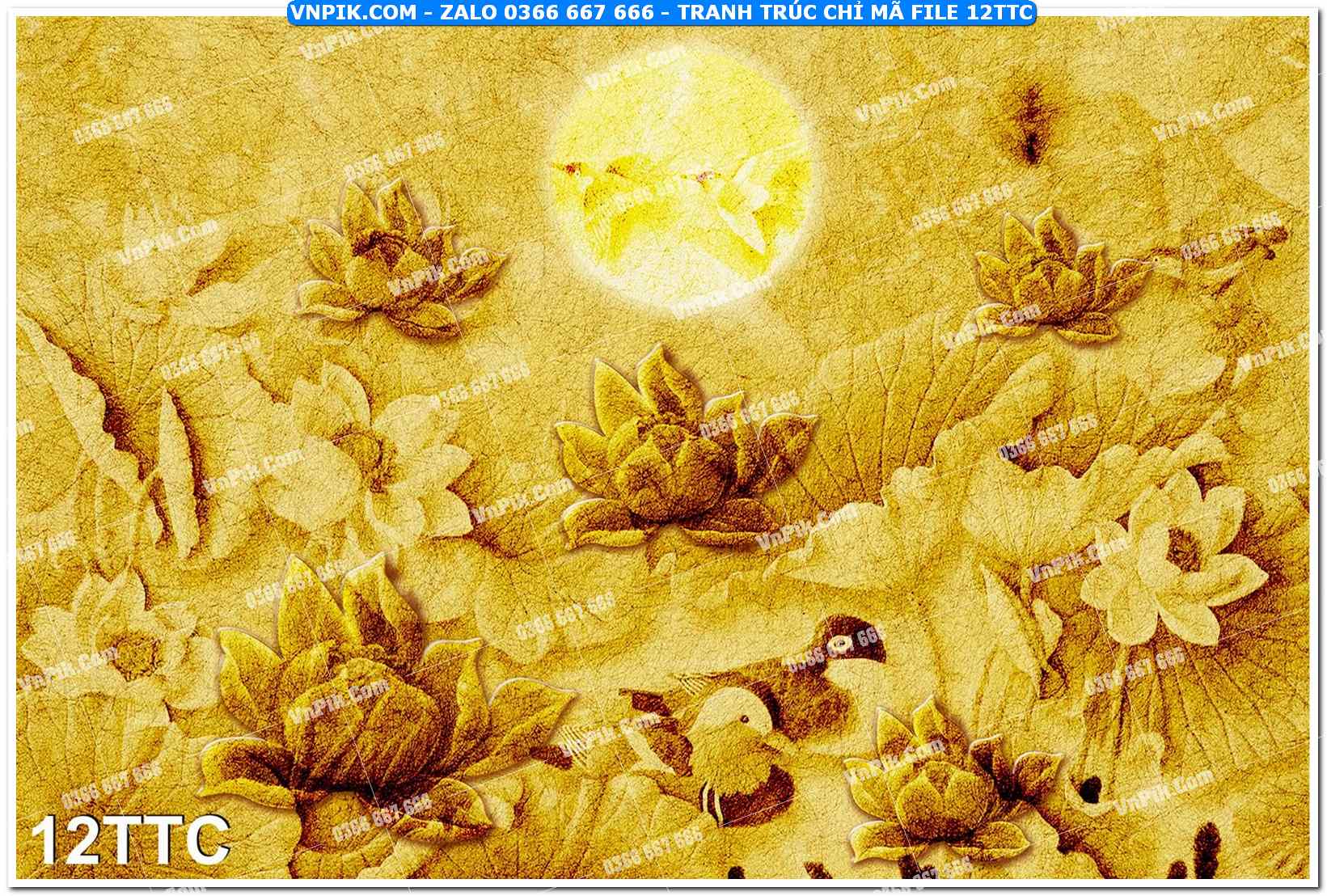 Tranh trúc chỉ – tranh trang trí bàn thờ 12TTC