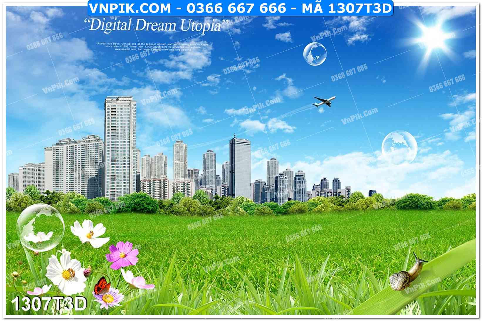 Trah Treo Tường – Tranh 3D Hiện Đại 1307T3D