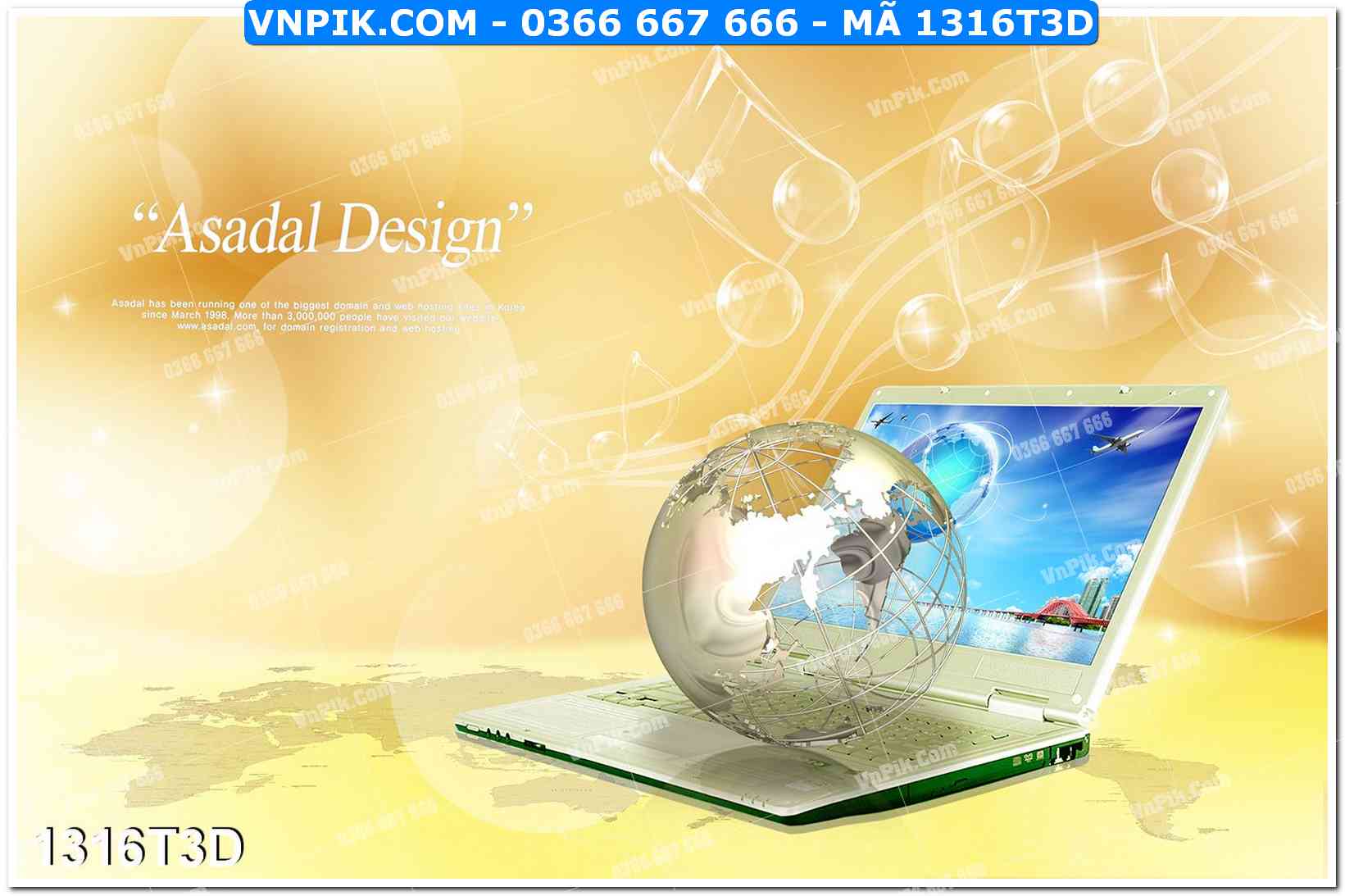 Trah Treo Tường – Tranh 3D Hiện Đại 1316T3D