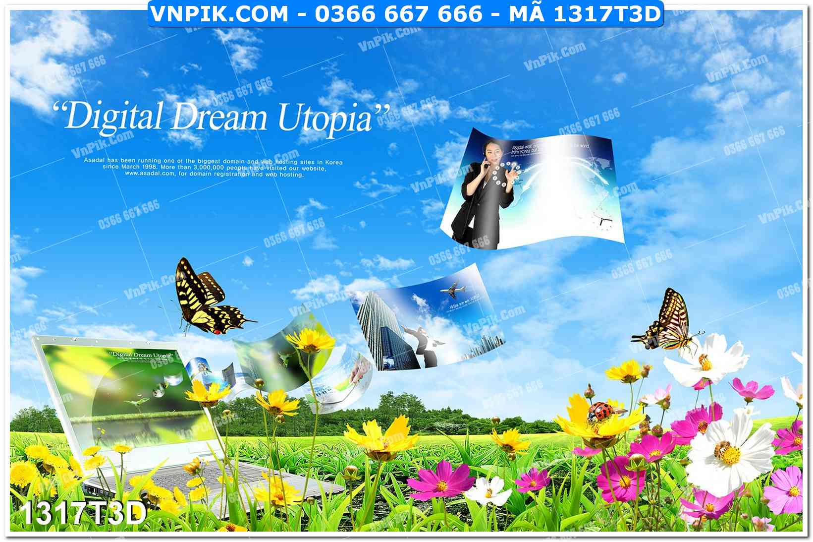 Trah Treo Tường – Tranh 3D Hiện Đại 1317T3D
