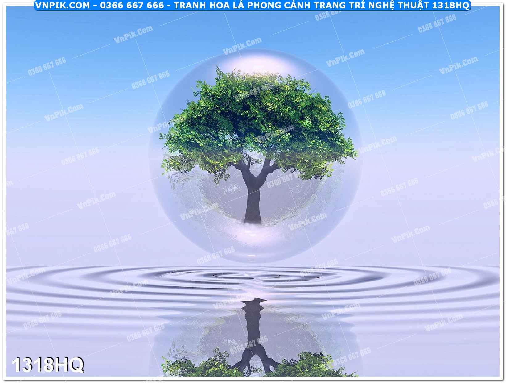 Tranh hoa lá phong cảnh trang trí nghệ thuật 1318HQ