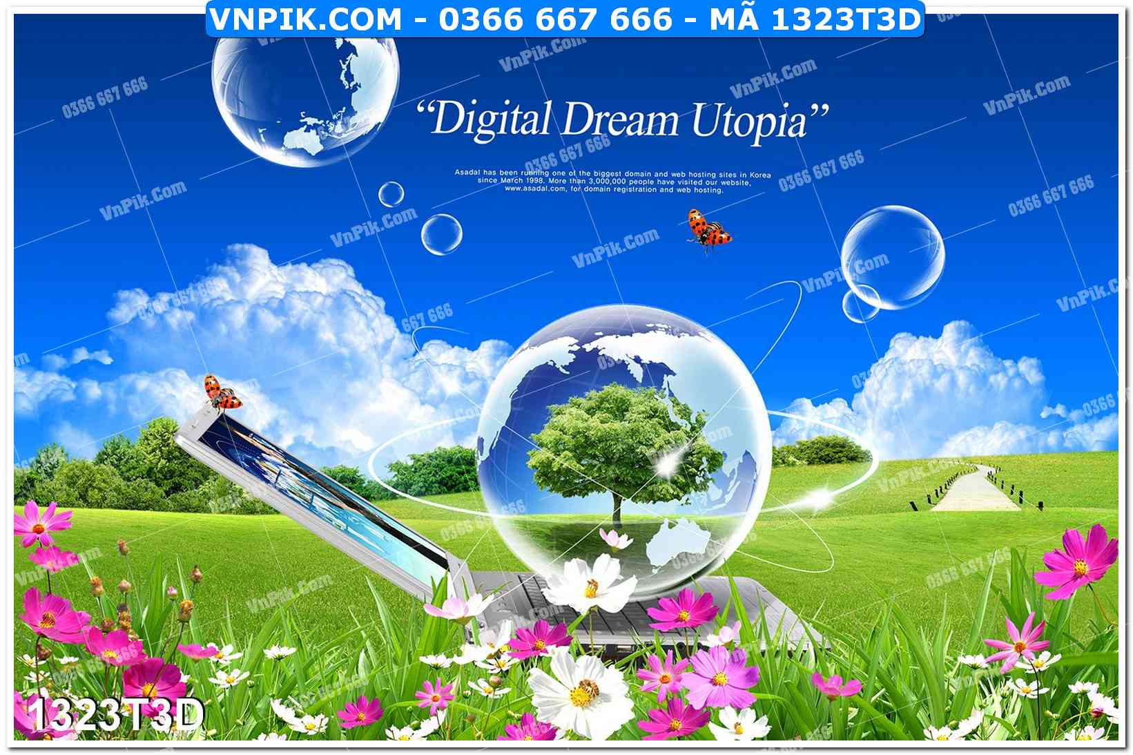 Trah Treo Tường – Tranh 3D Hiện Đại 1323T3D