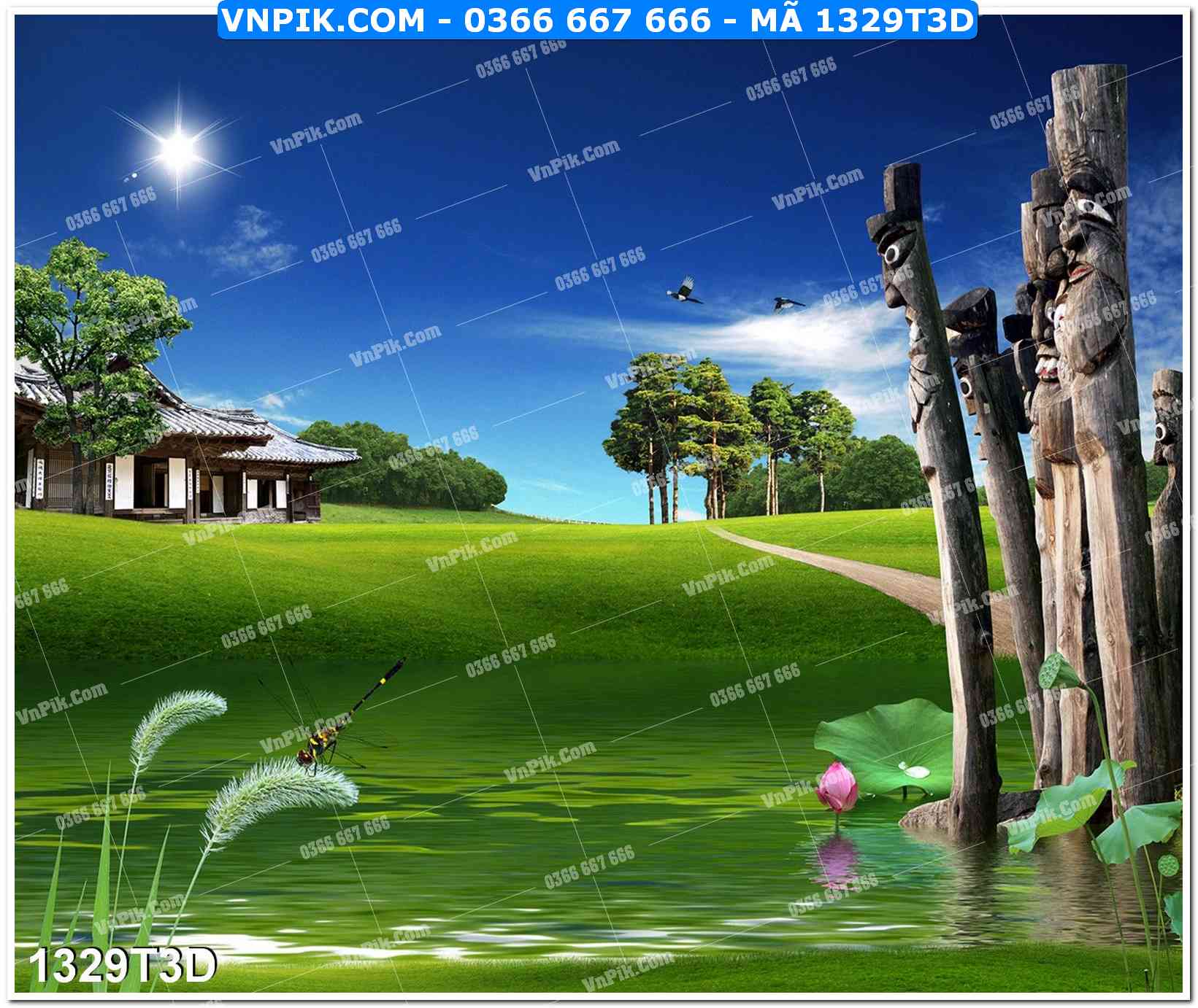 Trah Treo Tường – Tranh 3D Hiện Đại 1329T3D