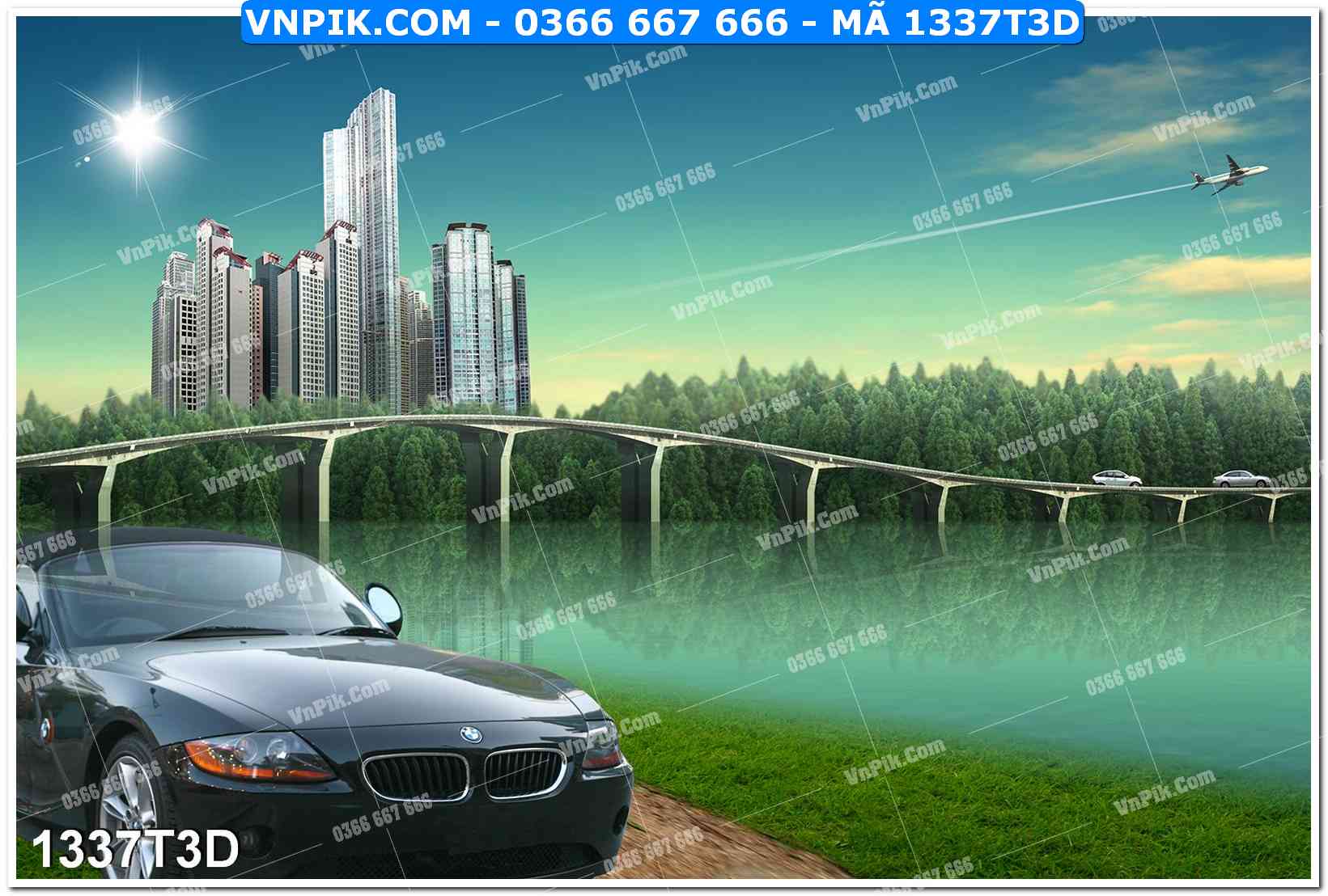 Trah Treo Tường – Tranh 3D Hiện Đại 1337T3D