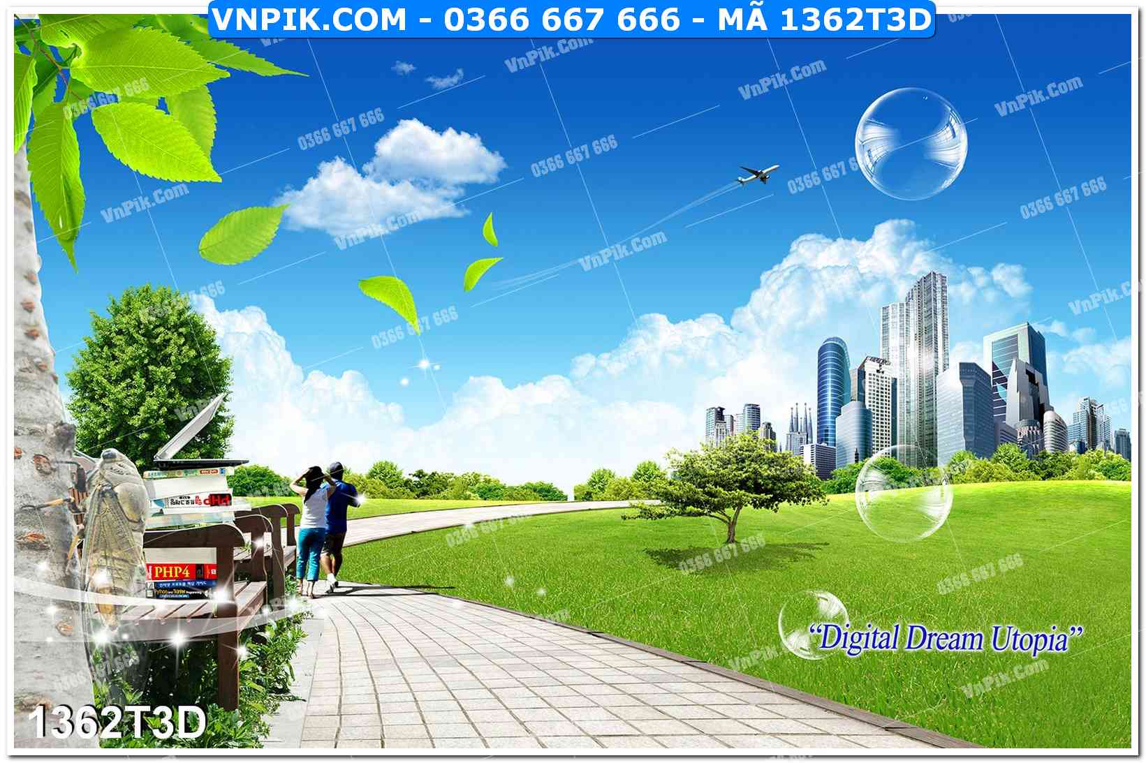 Trah Treo Tường – Tranh 3D Hiện Đại 1362T3D