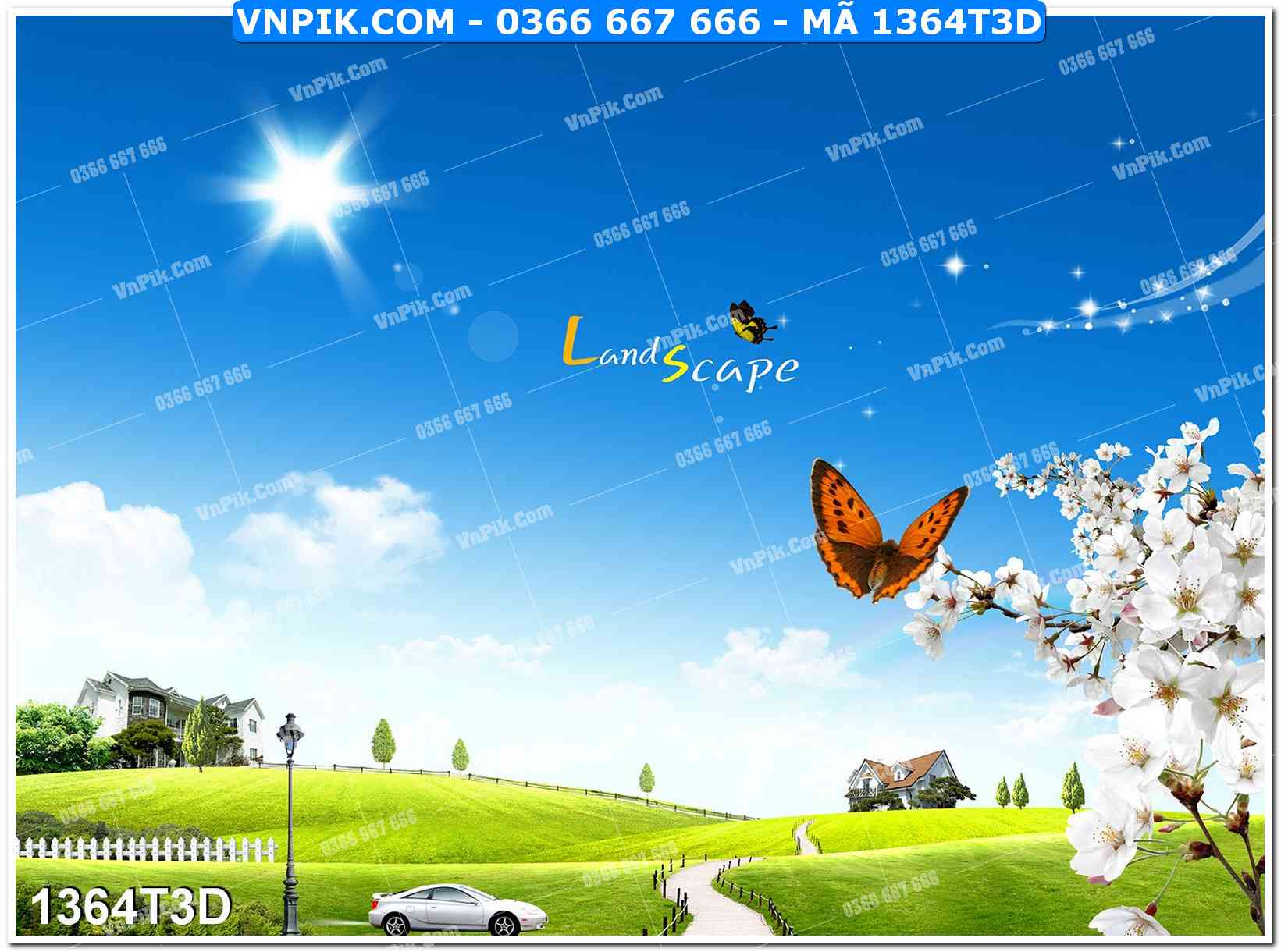 Trah Treo Tường – Tranh 3D Hiện Đại 1364T3D
