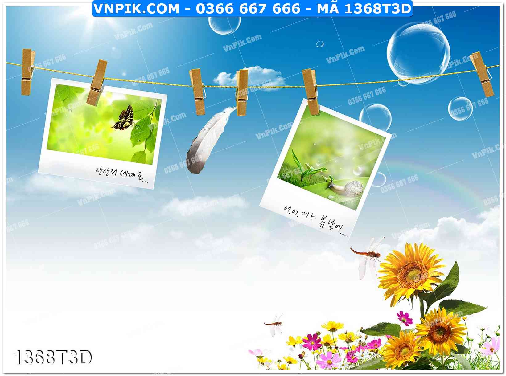 Trah Treo Tường – Tranh 3D Hiện Đại 1368T3D
