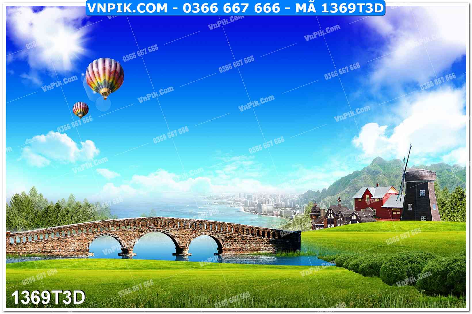 Trah Treo Tường – Tranh 3D Hiện Đại 1369T3D