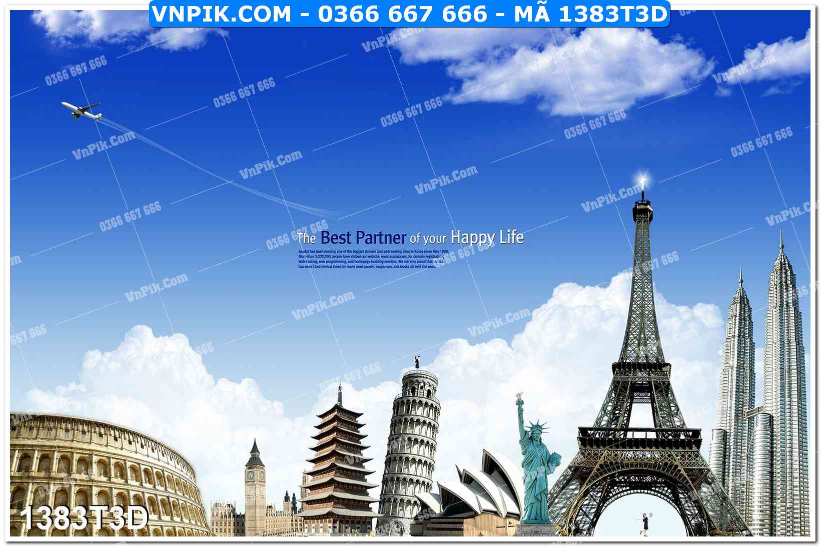 Trah Treo Tường – Tranh 3D Hiện Đại 1383T3D