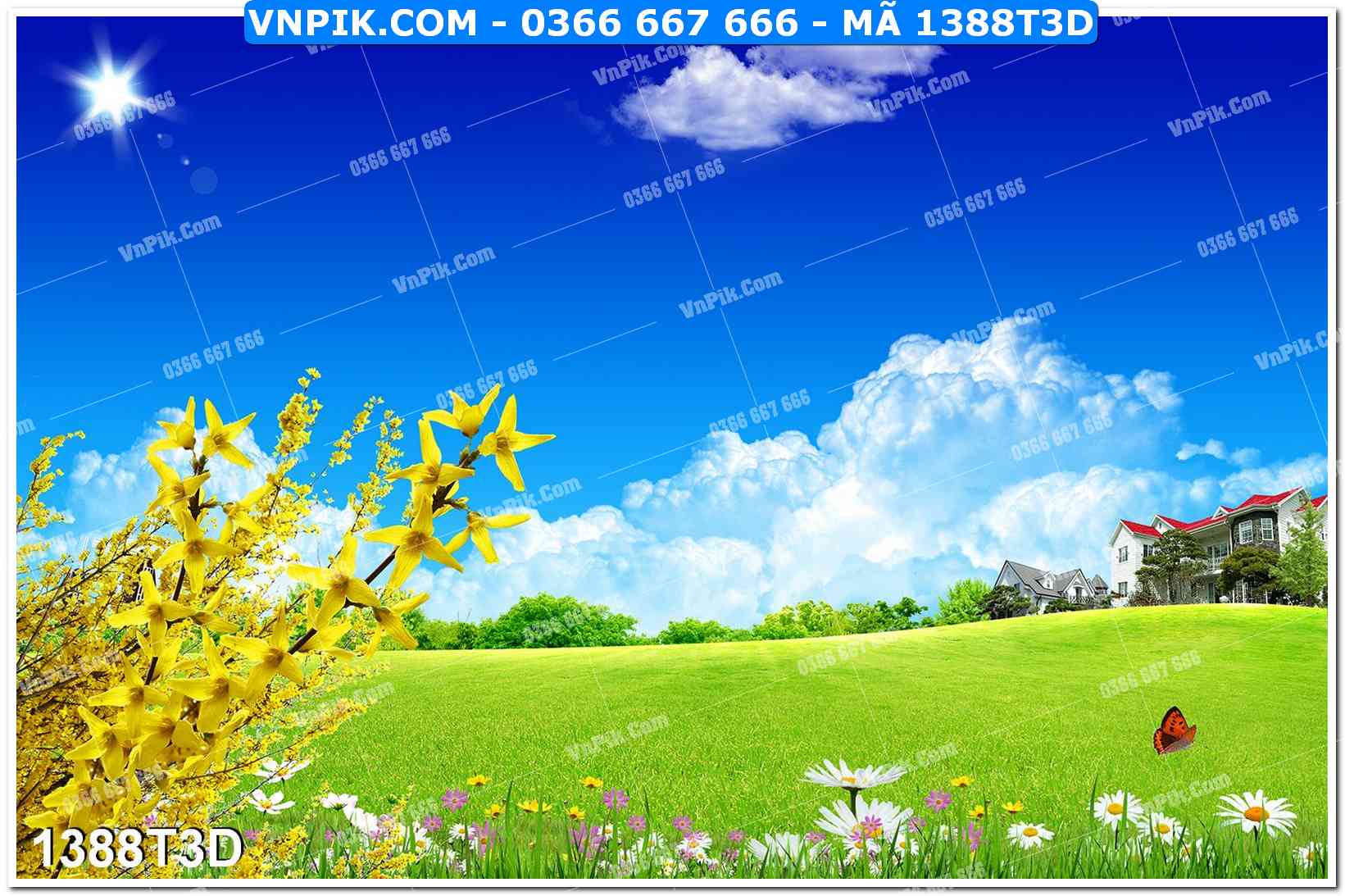 Trah Treo Tường – Tranh 3D Hiện Đại 1388T3D