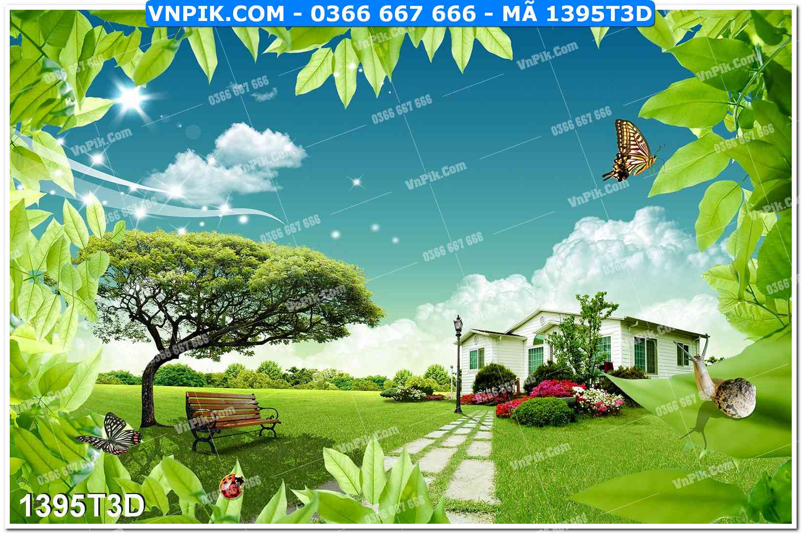 Trah Treo Tường – Tranh 3D Hiện Đại 1395T3D