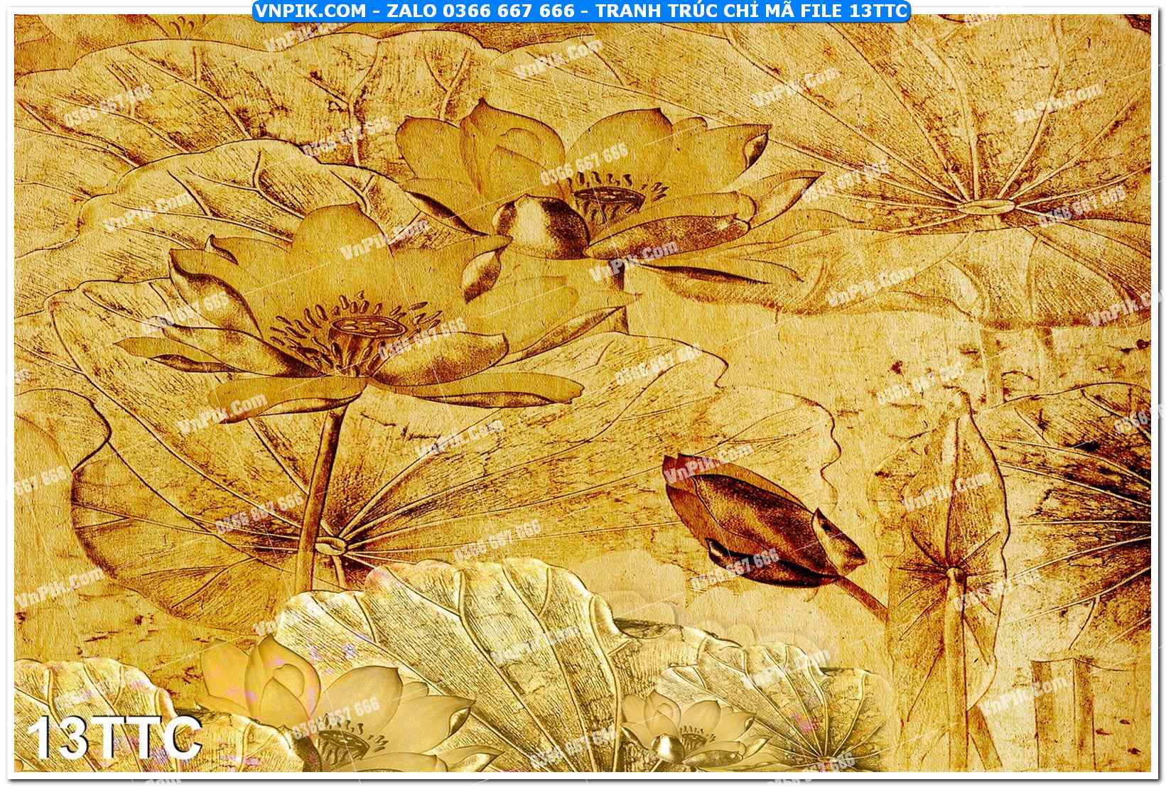 Tranh trúc chỉ – tranh trang trí bàn thờ 13TTC