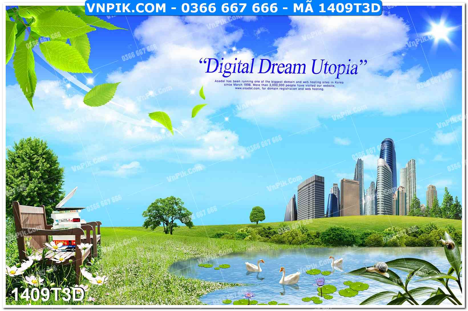 Trah Treo Tường – Tranh 3D Hiện Đại 1409T3D