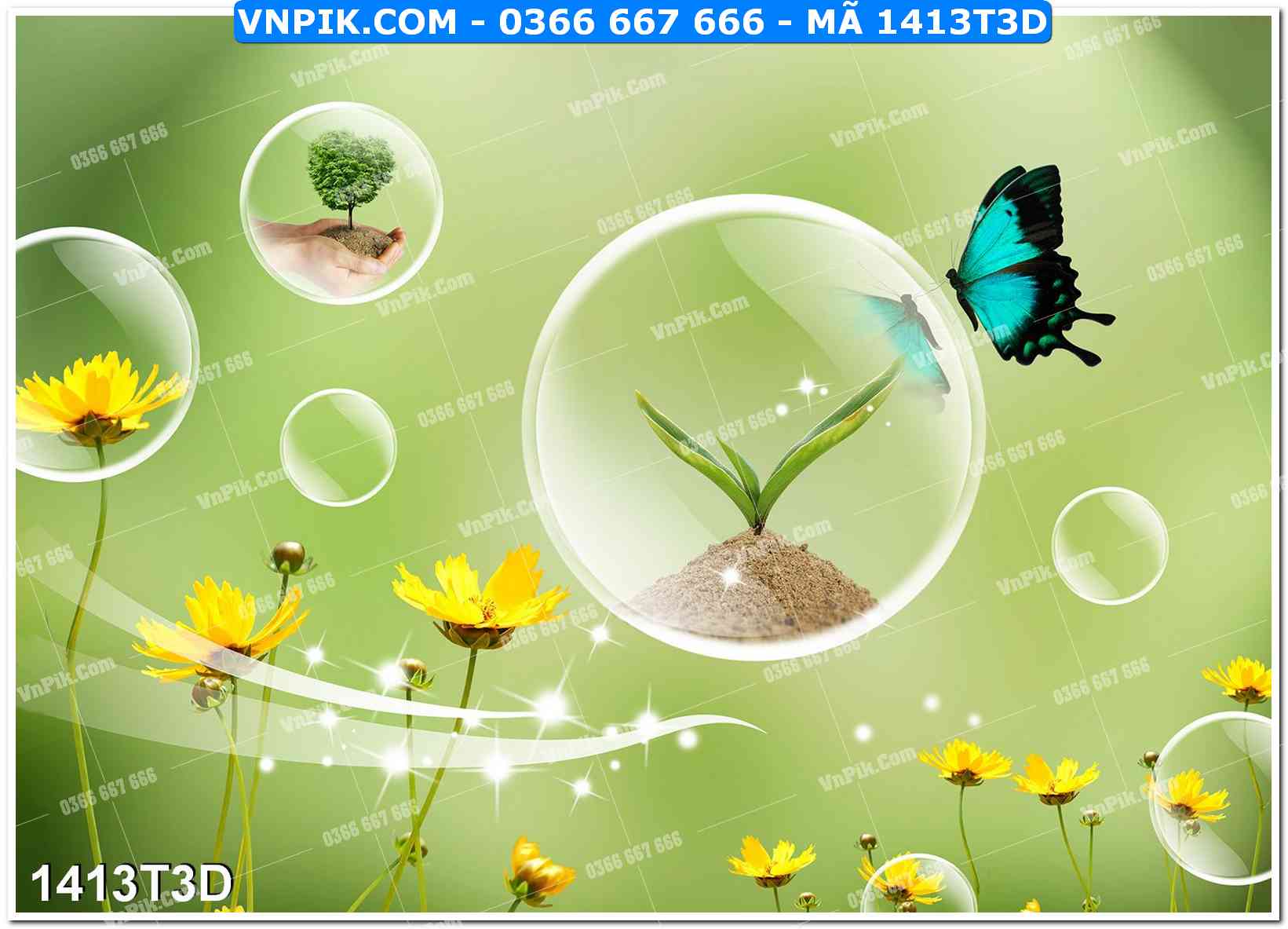 Trah Treo Tường – Tranh 3D Hiện Đại 1413T3D