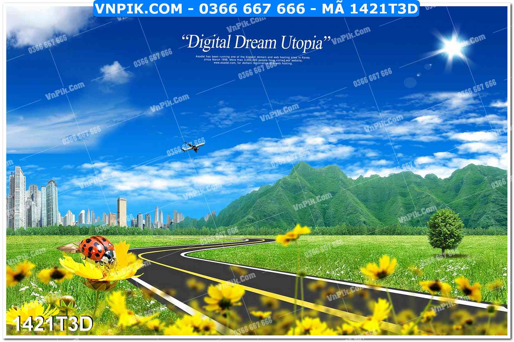 Trah Treo Tường – Tranh 3D Hiện Đại 1421T3D