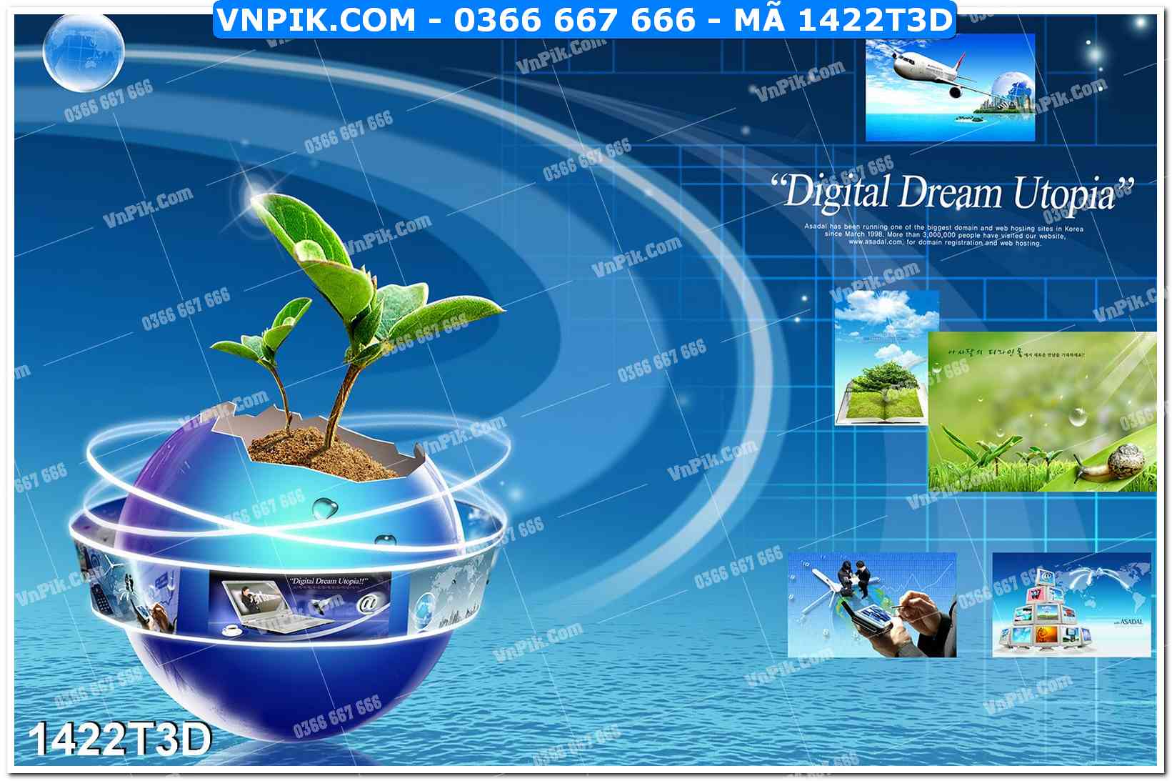 Trah Treo Tường – Tranh 3D Hiện Đại 1422T3D