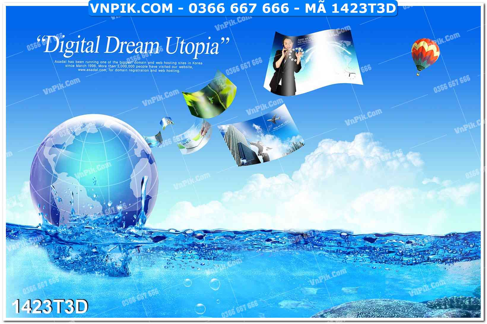 Trah Treo Tường – Tranh 3D Hiện Đại 1423T3D
