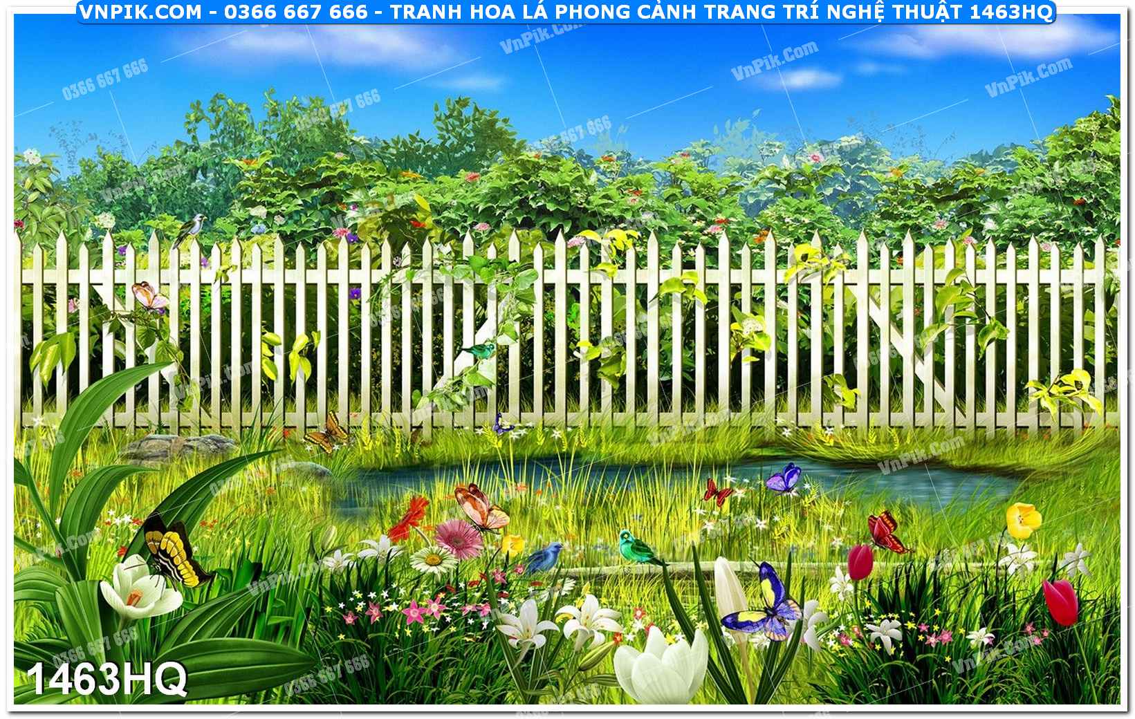 Tranh hoa lá phong cảnh trang trí nghệ thuật 1463HQ