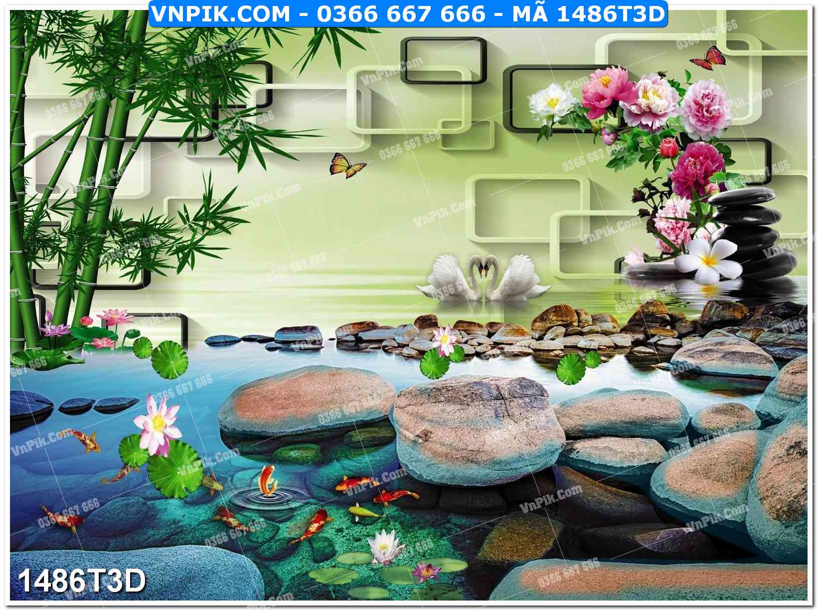 Trah Treo Tường – Tranh 3D Hiện Đại 1486T3D