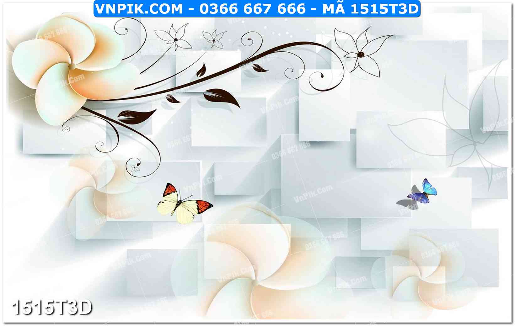 Trah Treo Tường – Tranh 3D Hiện Đại 1515T3D