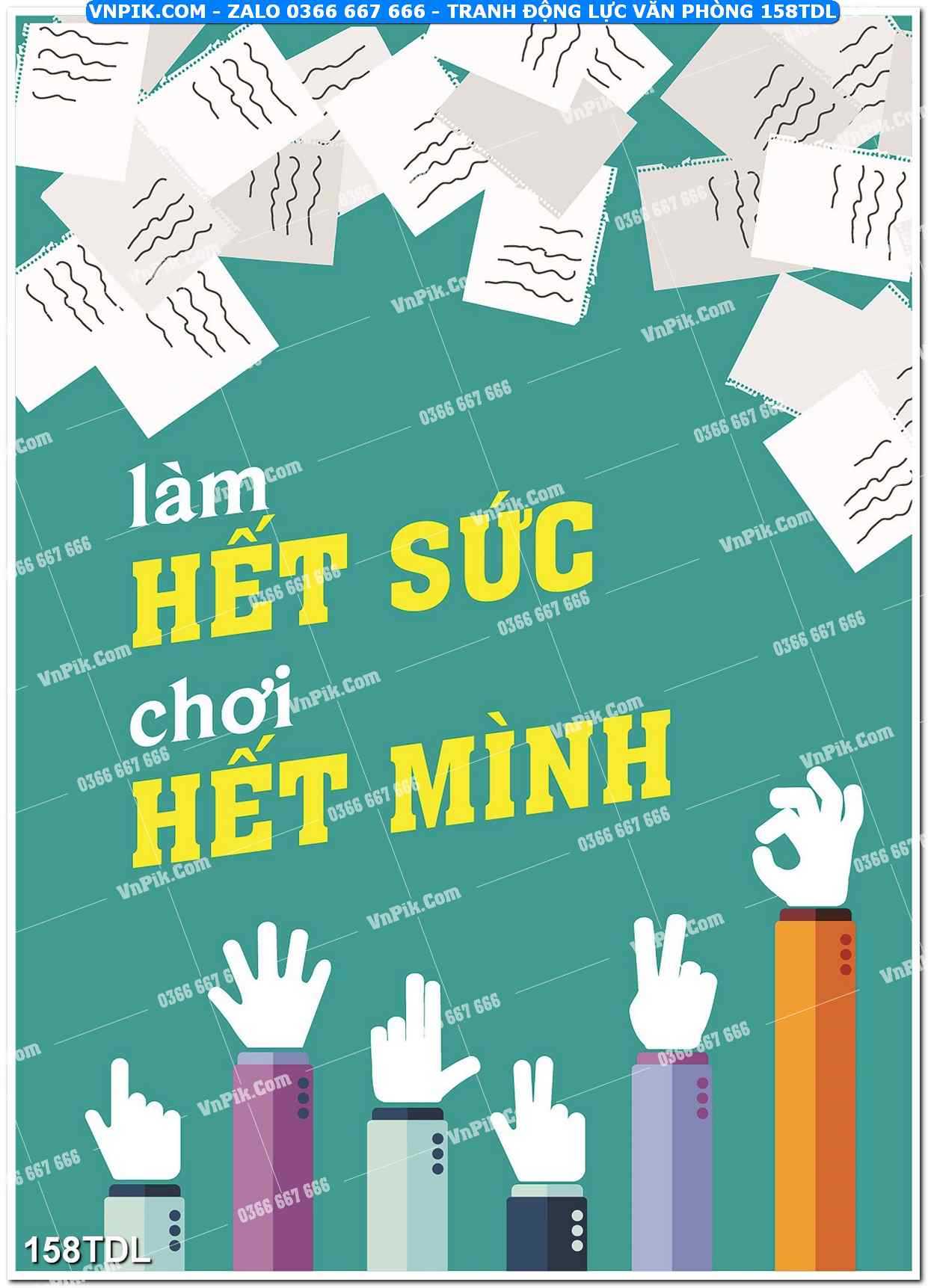Tranh động lực văn phòng 158TDL
