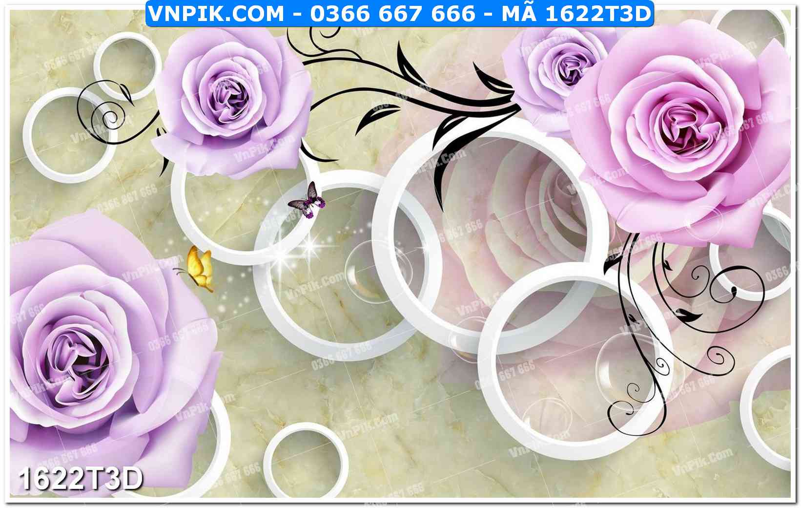 Trah Treo Tường – Tranh 3D Hiện Đại 1622T3D