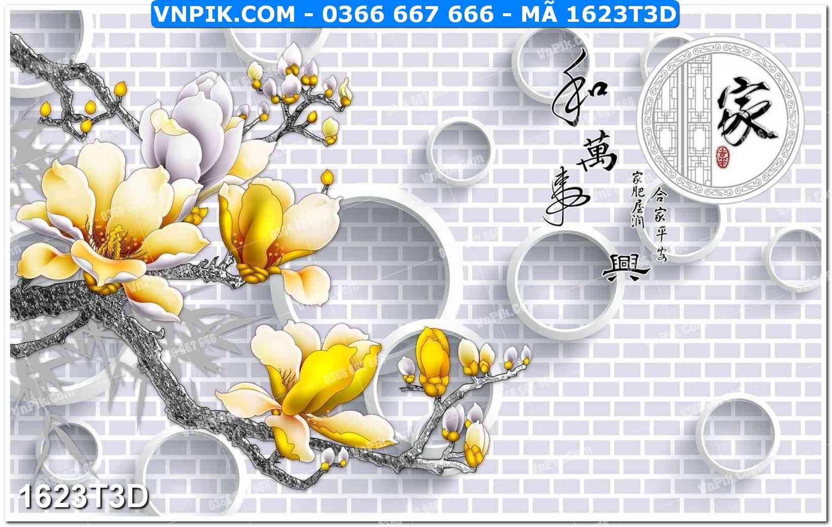 Trah Treo Tường – Tranh 3D Hiện Đại 1623T3D