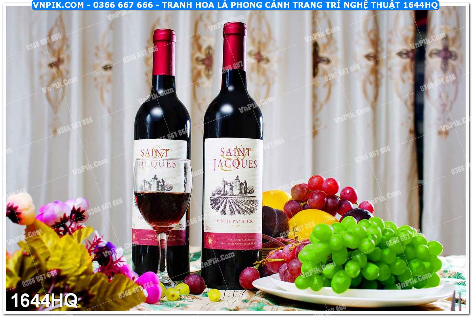 Tranh hoa lá phong cảnh trang trí nghệ thuật 1644HQ