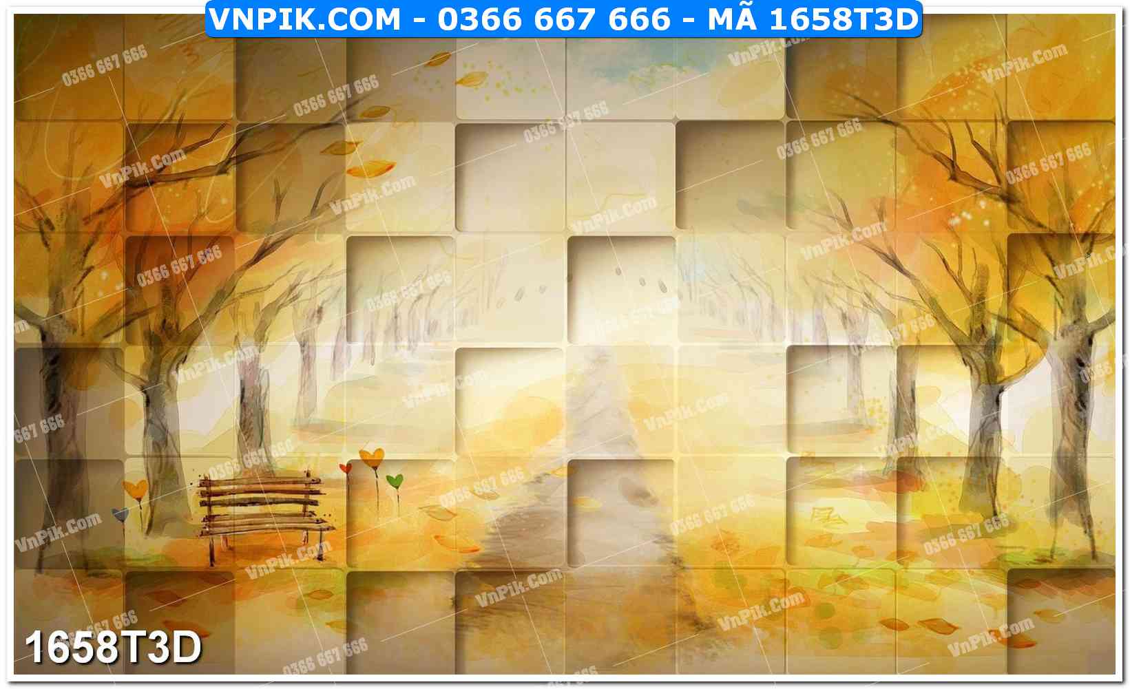 Trah Treo Tường – Tranh 3D Hiện Đại 1658T3D