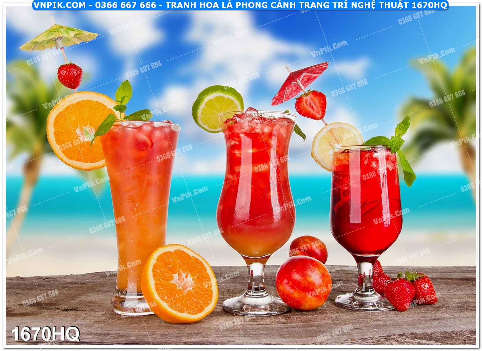 Tranh hoa lá phong cảnh trang trí nghệ thuật 1670HQ