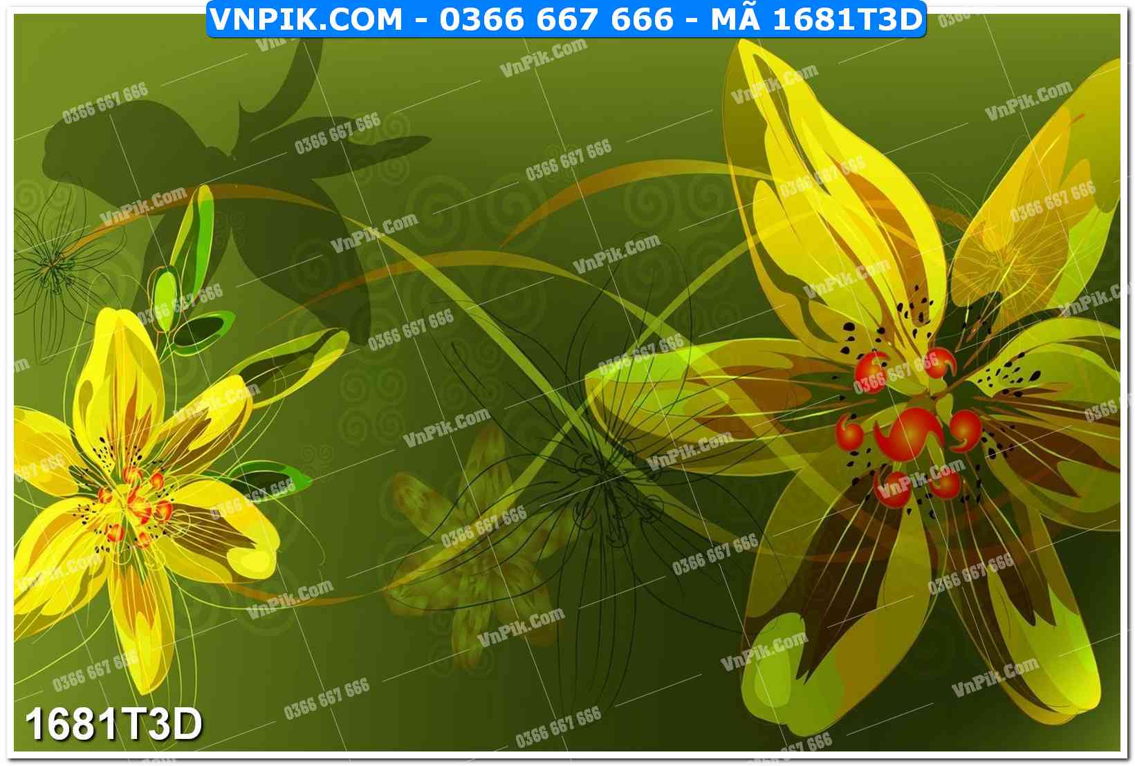 Trah Treo Tường – Tranh 3D Hiện Đại 1681T3D