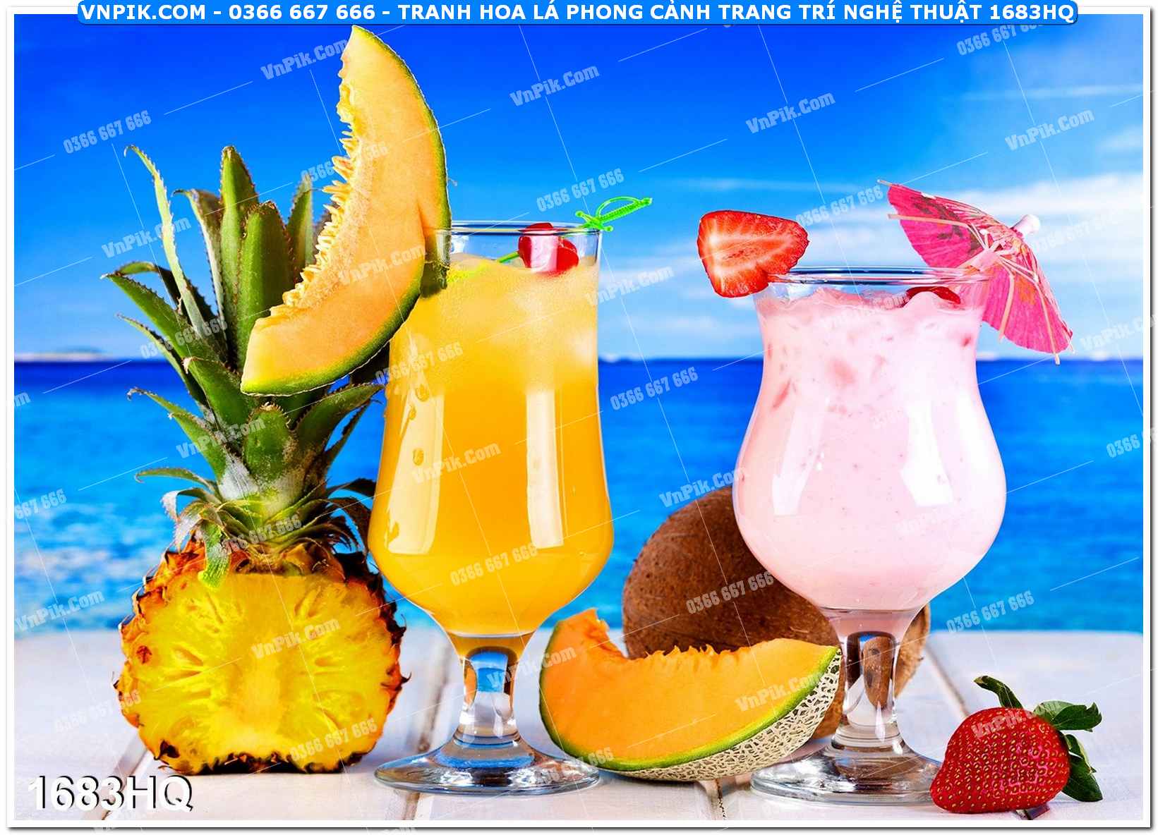 Tranh hoa lá phong cảnh trang trí nghệ thuật 1683HQ