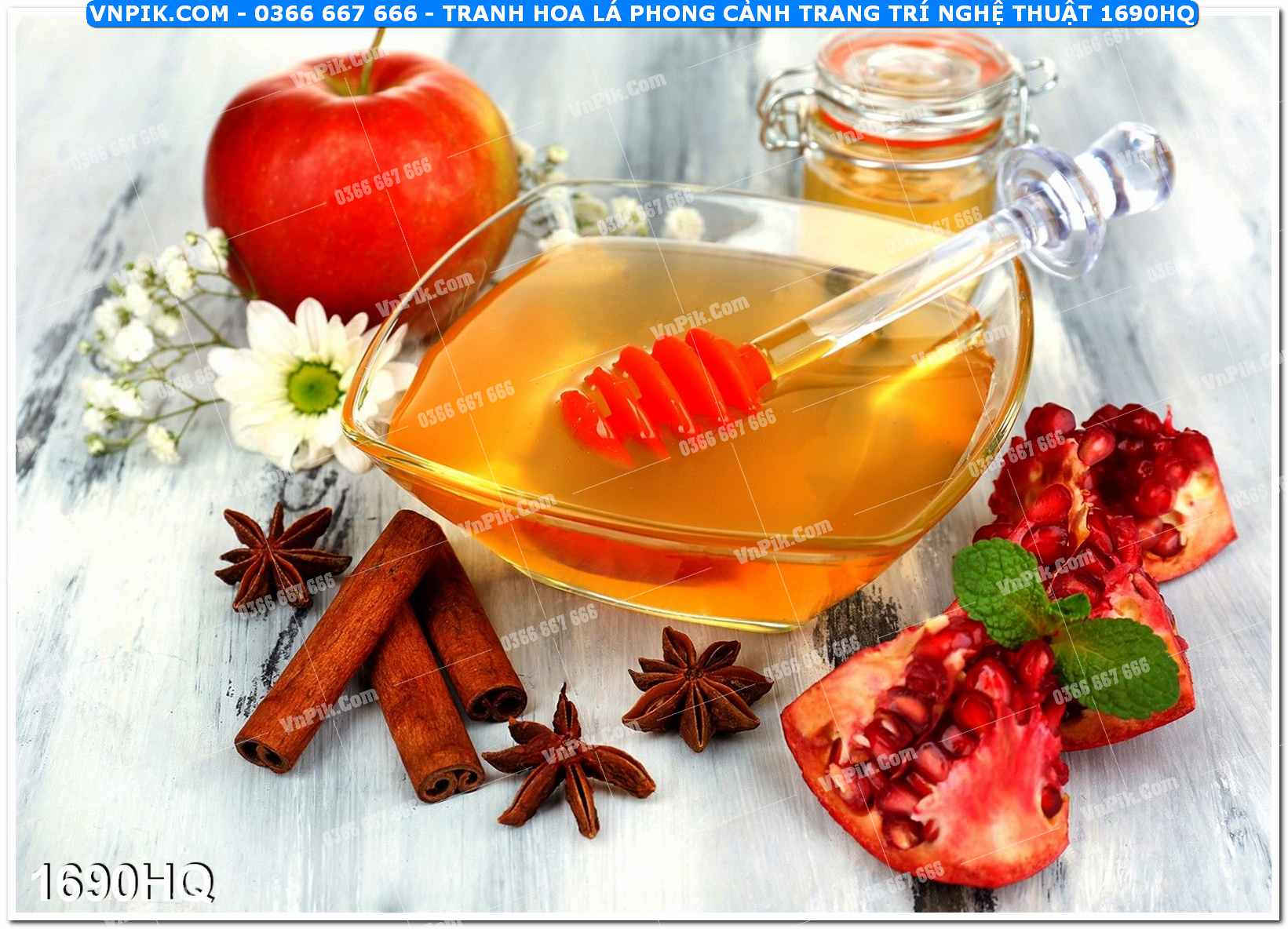 Tranh hoa lá phong cảnh trang trí nghệ thuật 1690HQ